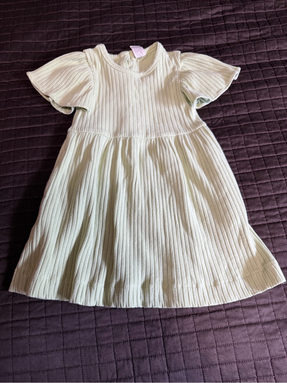 Kate Quinn | flutter sleeve dress + panda pant | tarragon (green) 18-24m
